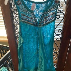 BLUE TANK TOP WITH STRINGS